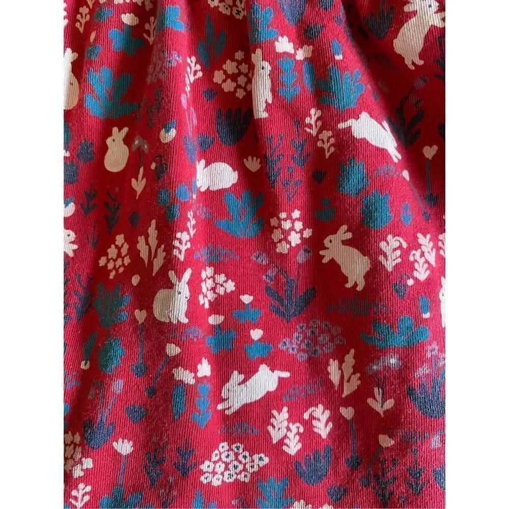 Piccalilly infant girls, longsleeved bunny organic cotton dress size 3/6 months